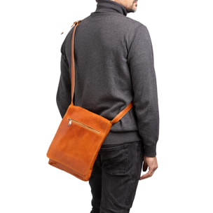 Borsa a tracolla  da uomo In Vera pelle Made in Italy 24x30x4 cm