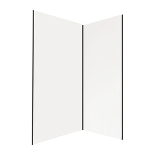 Pack 2 Panneaux Muraux en Aluminium Blanc 80+120x210cm + Profilés Noir - WALL'IT