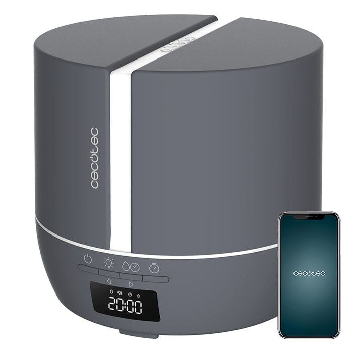 Cecotec Diffuseur d'Arômes PureAroma 550 Connected Stone. Capacité 500 ML, Écran