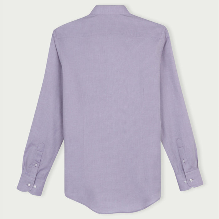 Camicia Uomo 1 Bottone Francese Slim Cotone Unito Grigio Medio