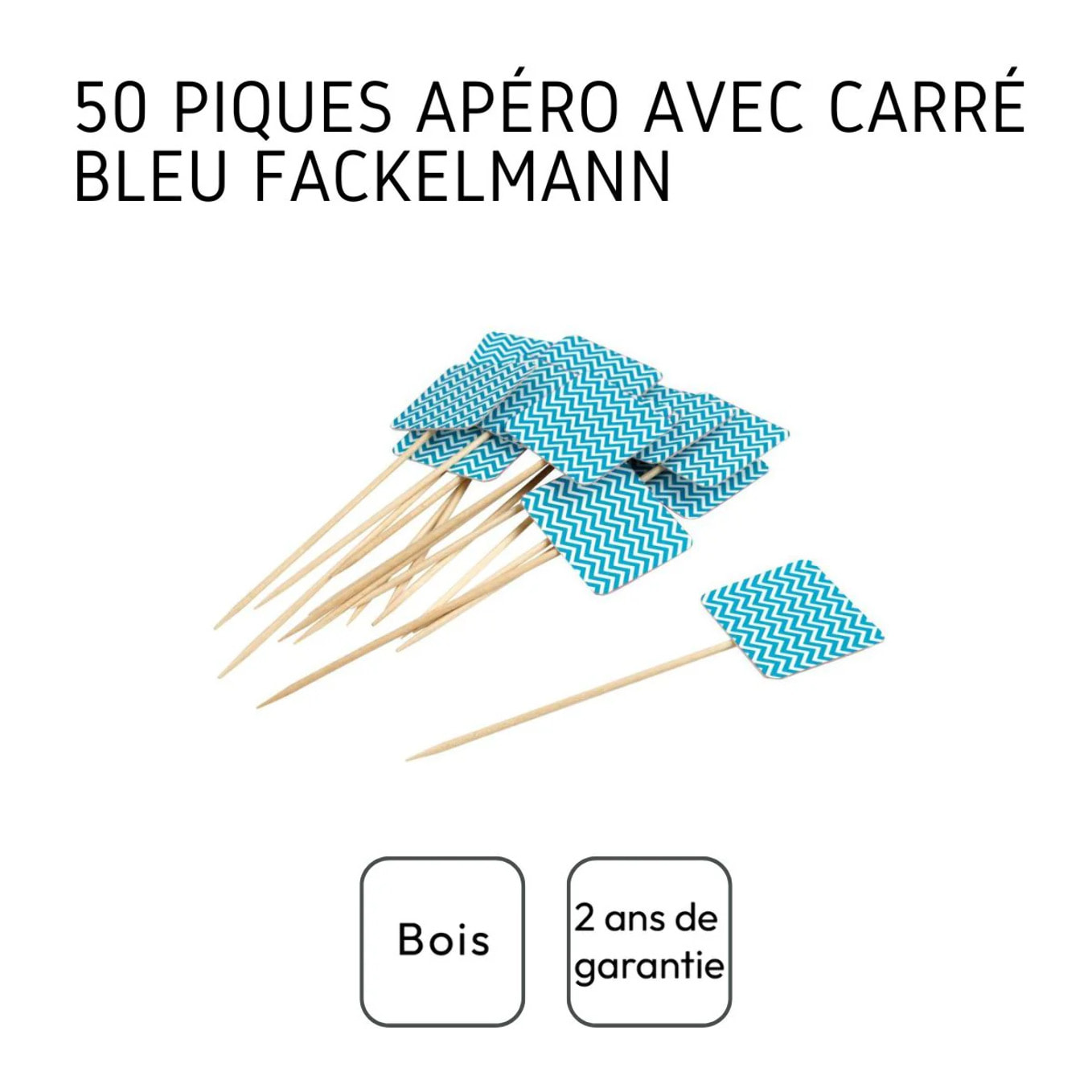 Lot de 50 cure-dents avec drapeau pour apéritif Fackelmann Nature