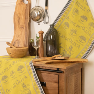 Torchon en coton huile d’olive - Jaune
