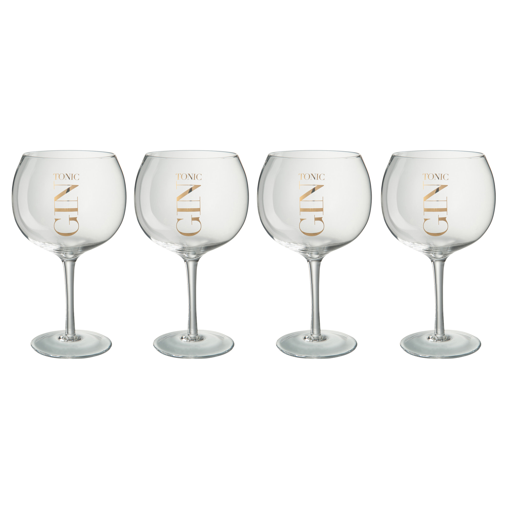 J-Line verre à Gin - or/transparent - coffret cadeau - 4 pcs