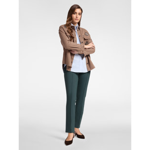 Elena Mirò - Pantalones slim fit en punto milanés - Verde