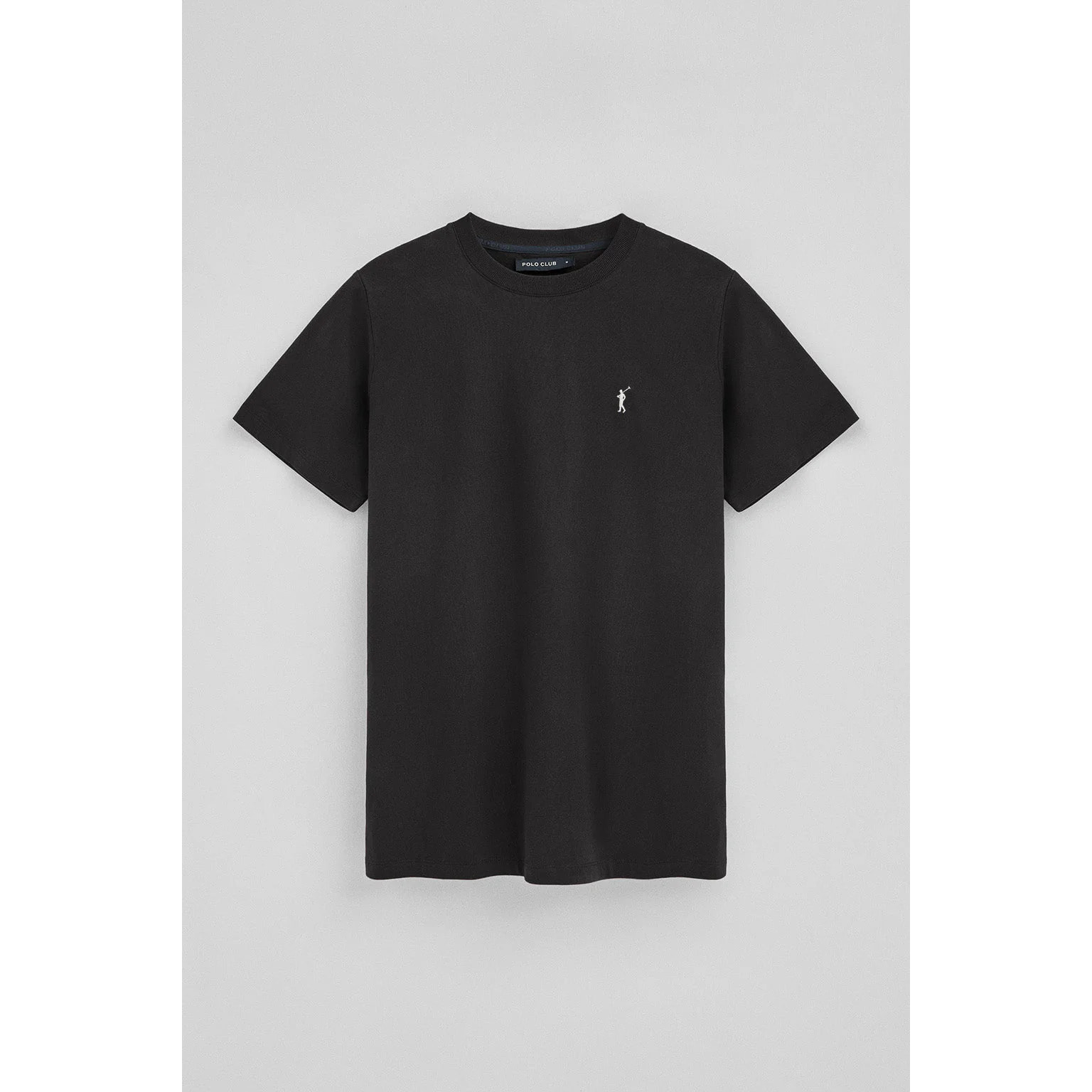 Camiseta negra con cuello redondo y bordado Rigby Go