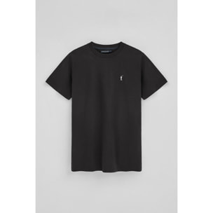 Camiseta negra con cuello redondo y bordado Rigby Go