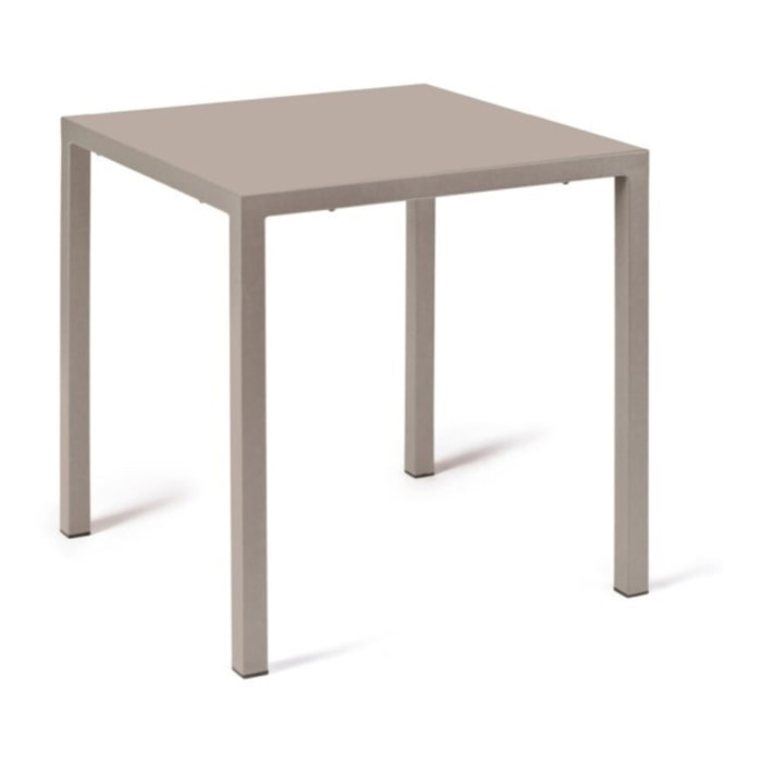 Tavolo TOLONE in metallo tortora 80x80 cm, impilabile
