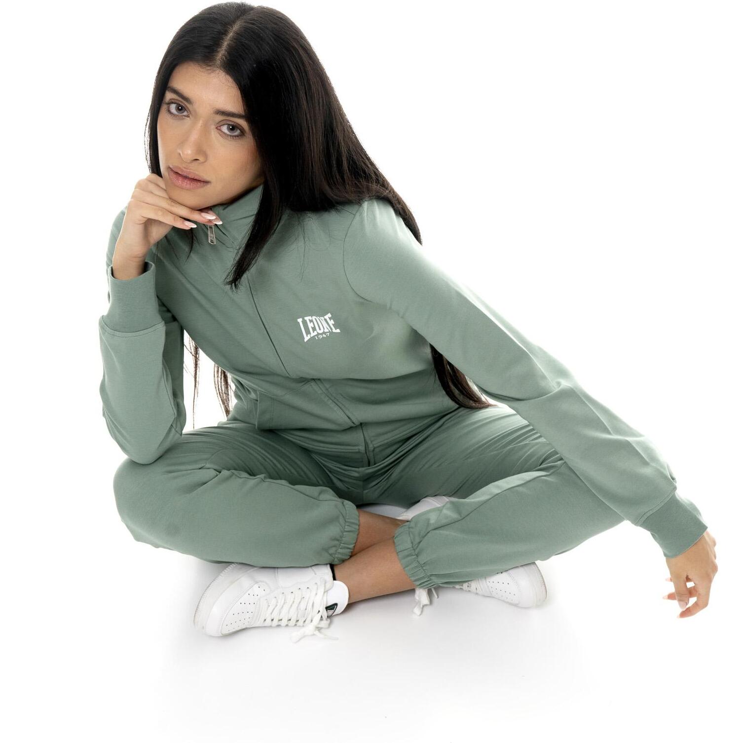 Tuta da donna in cotone non felpato con colletto e zip Leone Spring Vibes