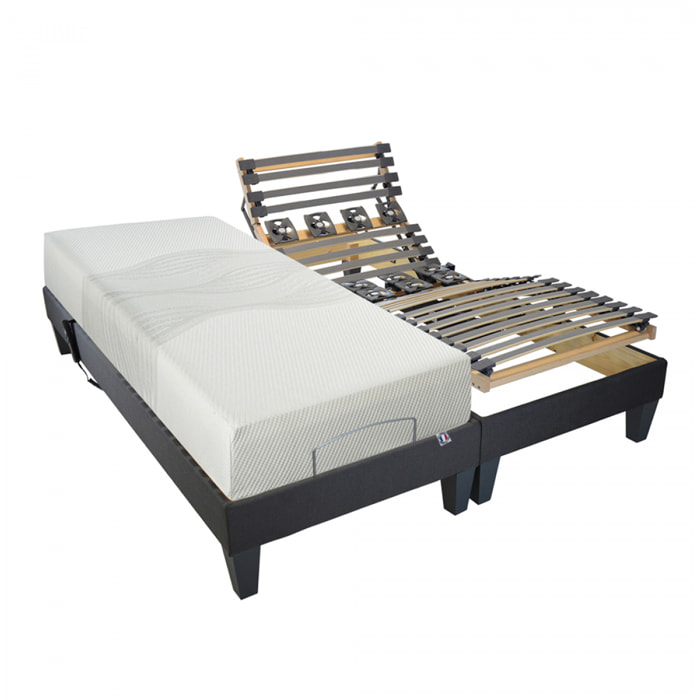 Ensemble Electrique Rochereau | 2 Matelas + 2 Sommiers | 2 x 80 x 200 cm