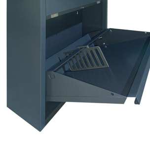 Scarpiera slim 80x14,2x136 cm in metallo ceruleo - Emy