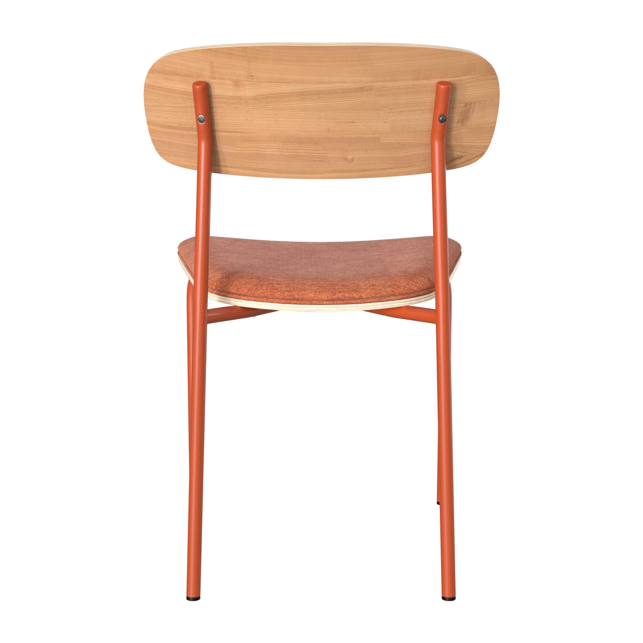 Lot de 2 chaises en bois clair et tissu terracotta - Alba