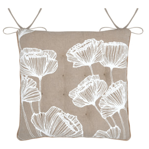 Galette de chaise florale ambiance apaisante - Naturel