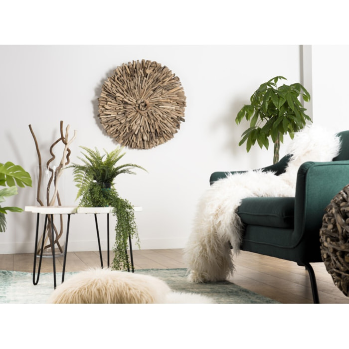 SAM - Décoration murale ronde 80x80cm bois flotté