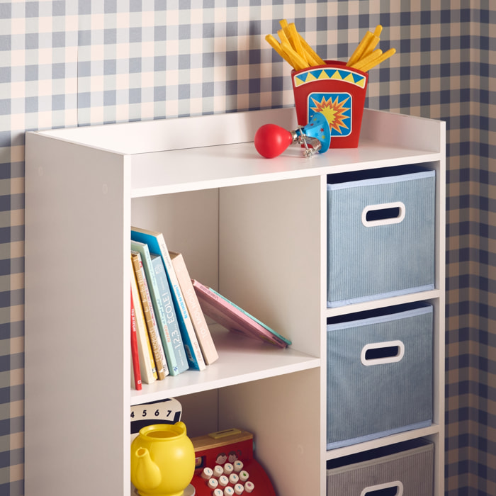 Meuble de rangement enfant 4 paniers velours CAMILLE