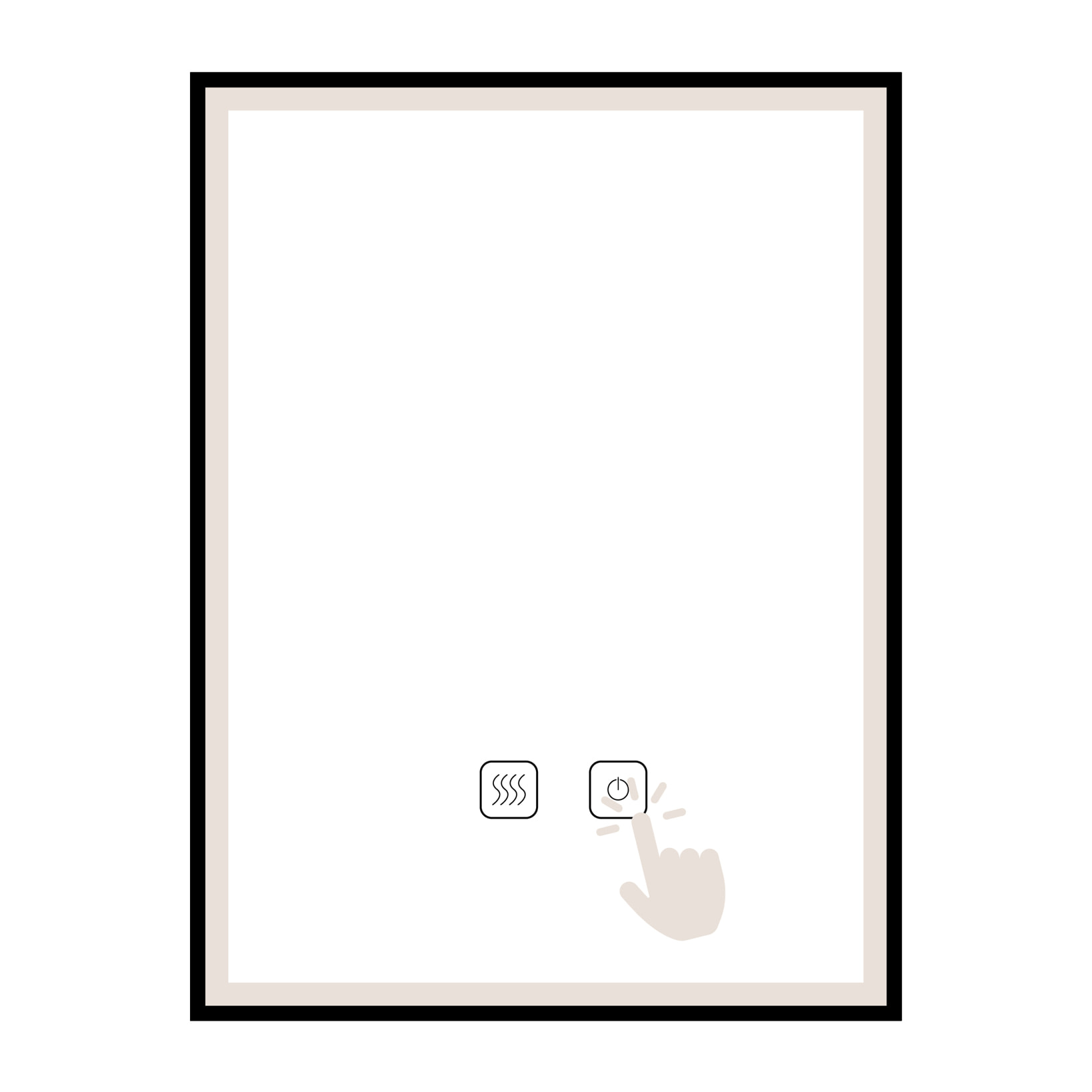 Miroir de salle de bain LED tactile Alday, 60 cm