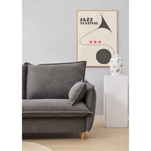 Sofá Cama Chaise Longue Intercambiable - Apertura Italiana - Colchón Matrimonio 140x195 - Tejido Anti-Manchas - 2 Cojines Función Almohada incluídos - 5 Años de Garantía