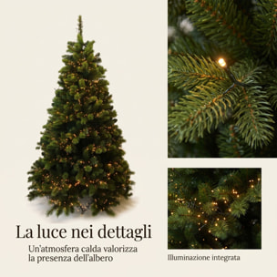 Albero di Natale con LED a luce calda in PVC e metallo - Verde
