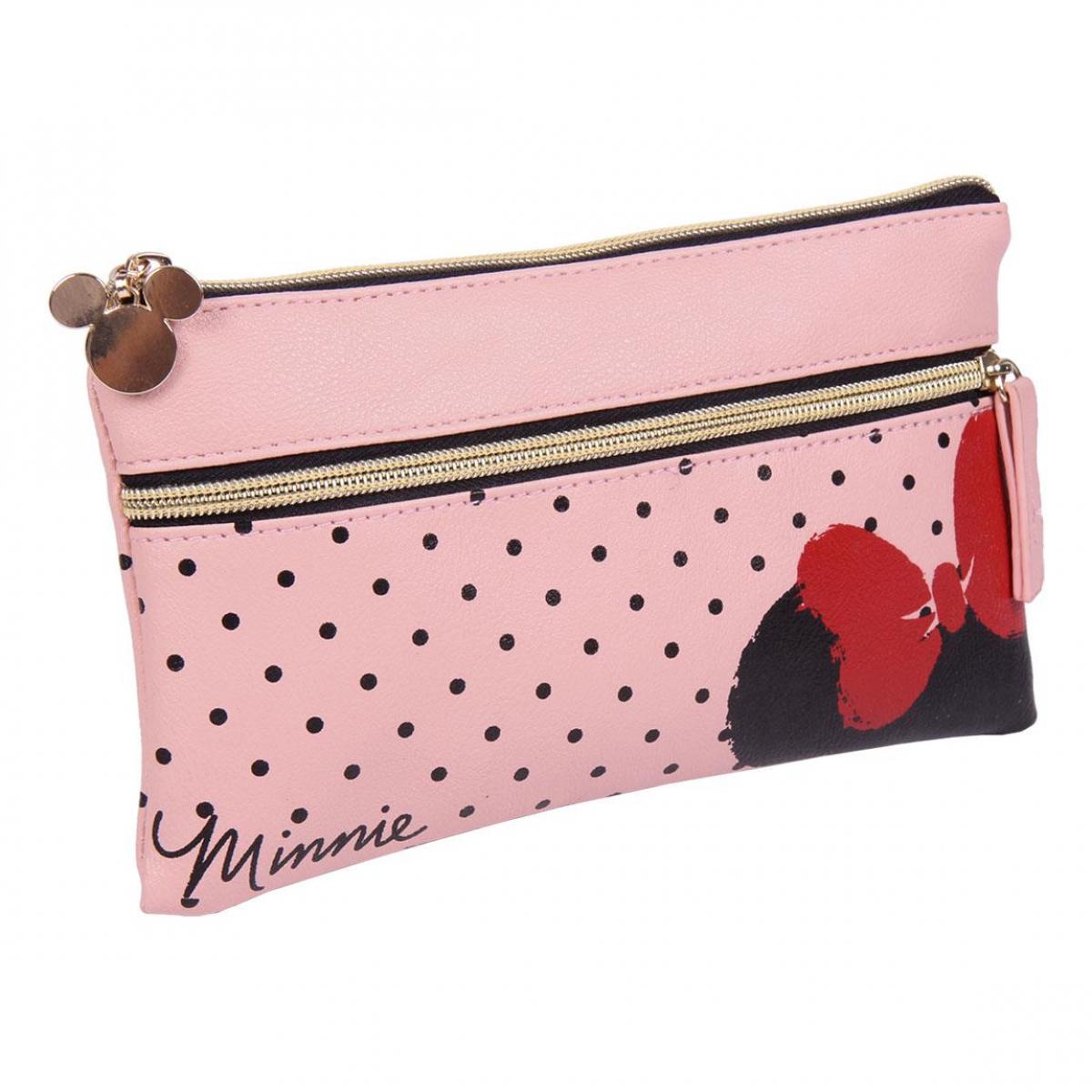 Astuccio Trousse Minnie Rosa a Pois Ecopelle Lei Disney Rosa