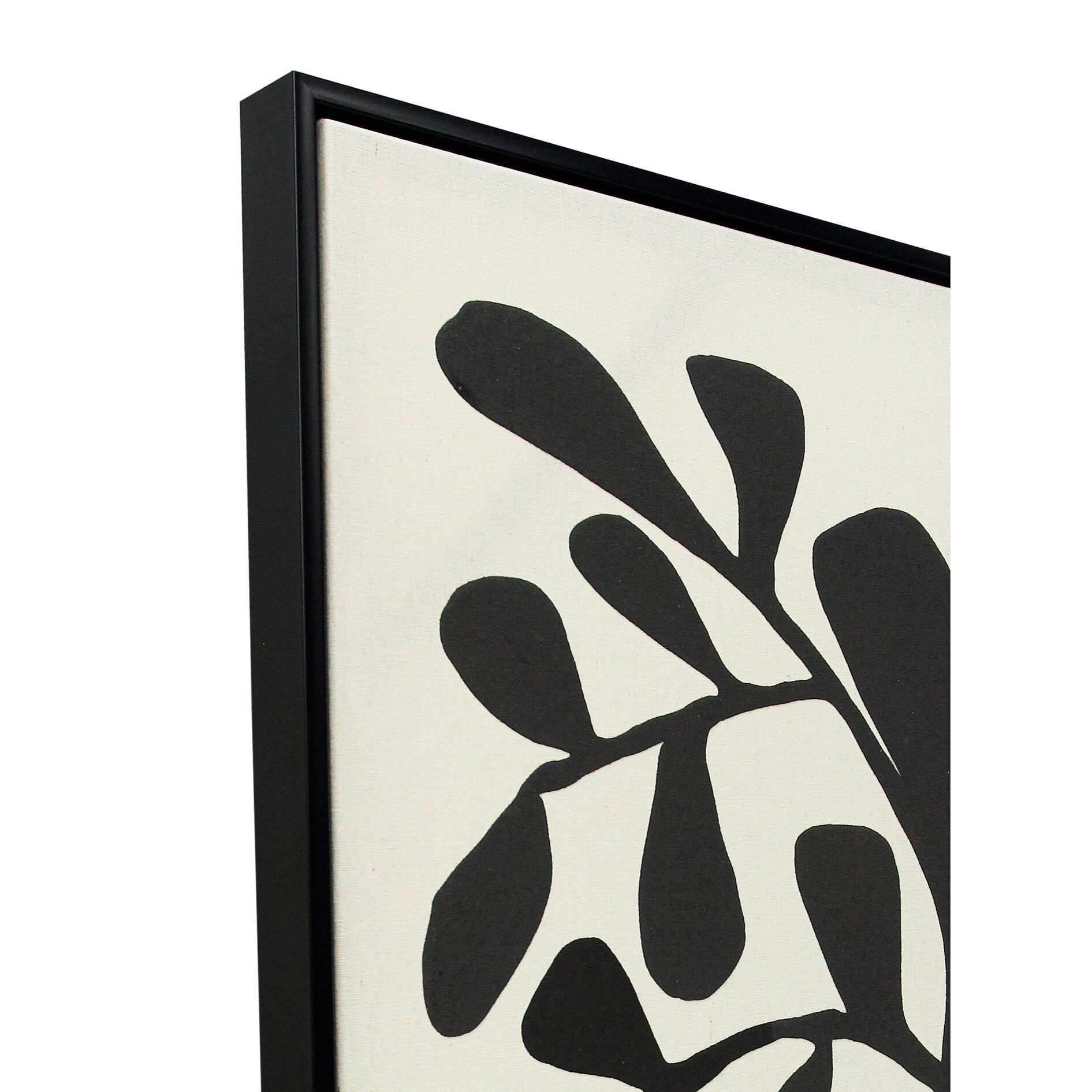 Cuadro Linen lino impresión 3D beige-negro 93x63x4 cm