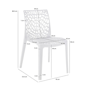 Chaise de repas ajourée et empilable - GRUYERE 2