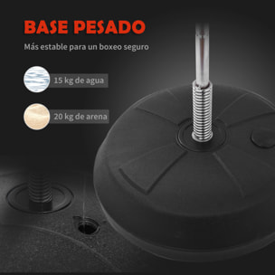 Saco de Boxeo de Pie PU Acero 43cmx125-145cmNegro y Rojo