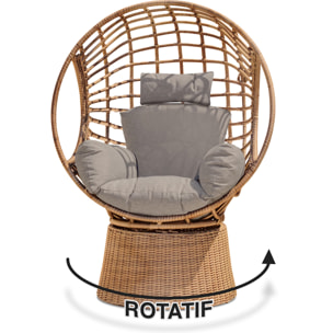 BORABORA - Balancelle de jardin en résine tressée