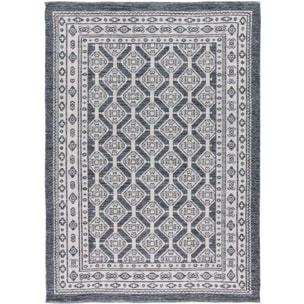 CHANDIA Alfombra kilim algodón reciclado en azul, varias medidas disponibles