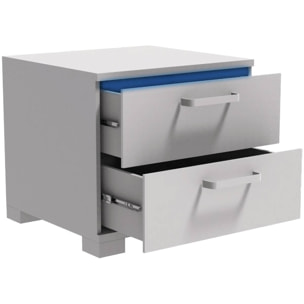 Chevet LED "Karina" - 41 x 38 x 39 cm - Blanc