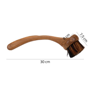 Brosse de nettoyage avec poignée à poils doux et bois de teck - TITUS