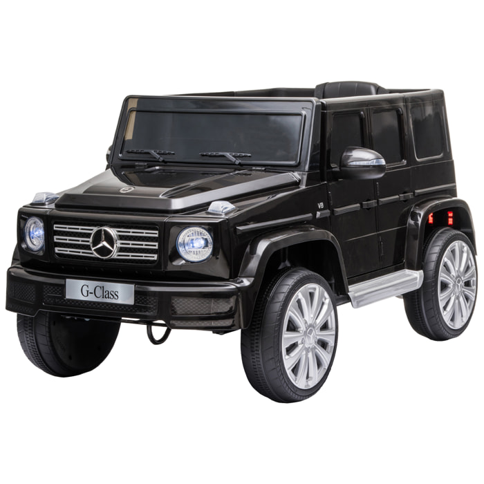 Coche Eléctrico para Niños de +3 Años BENZ G500 Todoterreno de Batería 12â€¯V Vehículo Eléctrico con Control Remoto Música Bocina Velocidad 3-5 km/h Carga 30 kg Negro