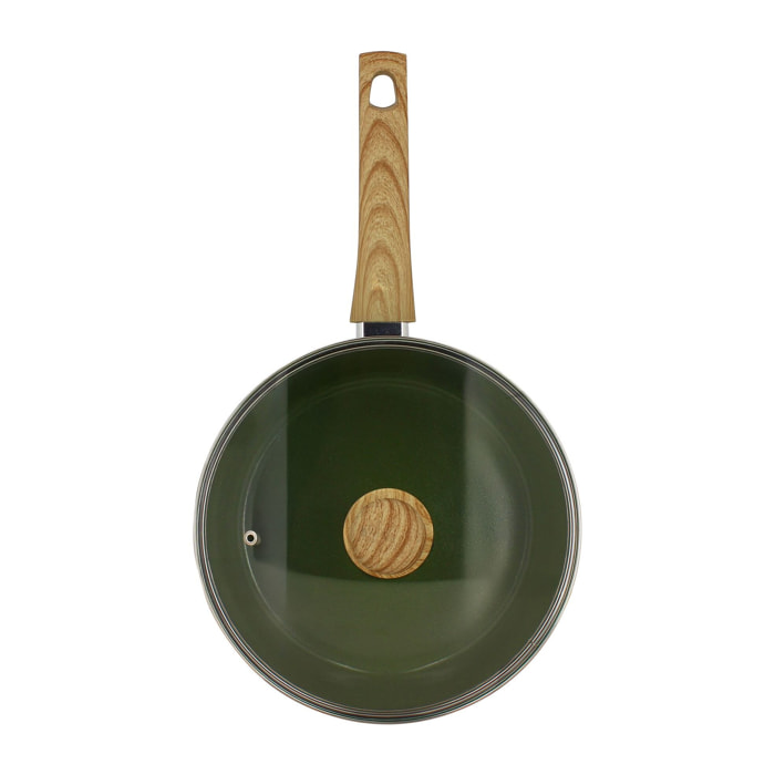 Sauteuse en revêtement céramique 24cm vert - tous feux COLORAMA