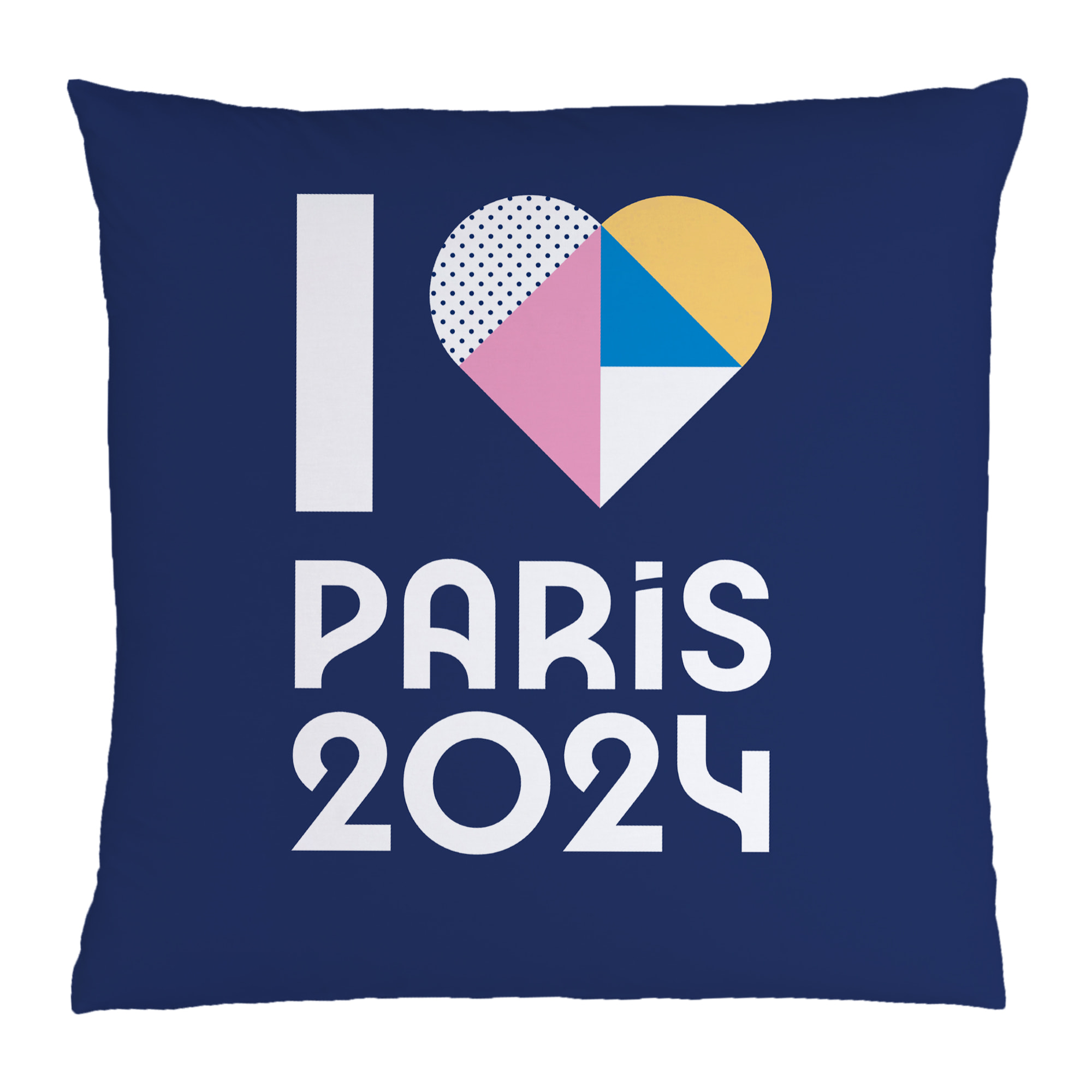 Coussin imprimé 100% polyester, PARIS 2024 JEUX OLYMPIQUES COEUR