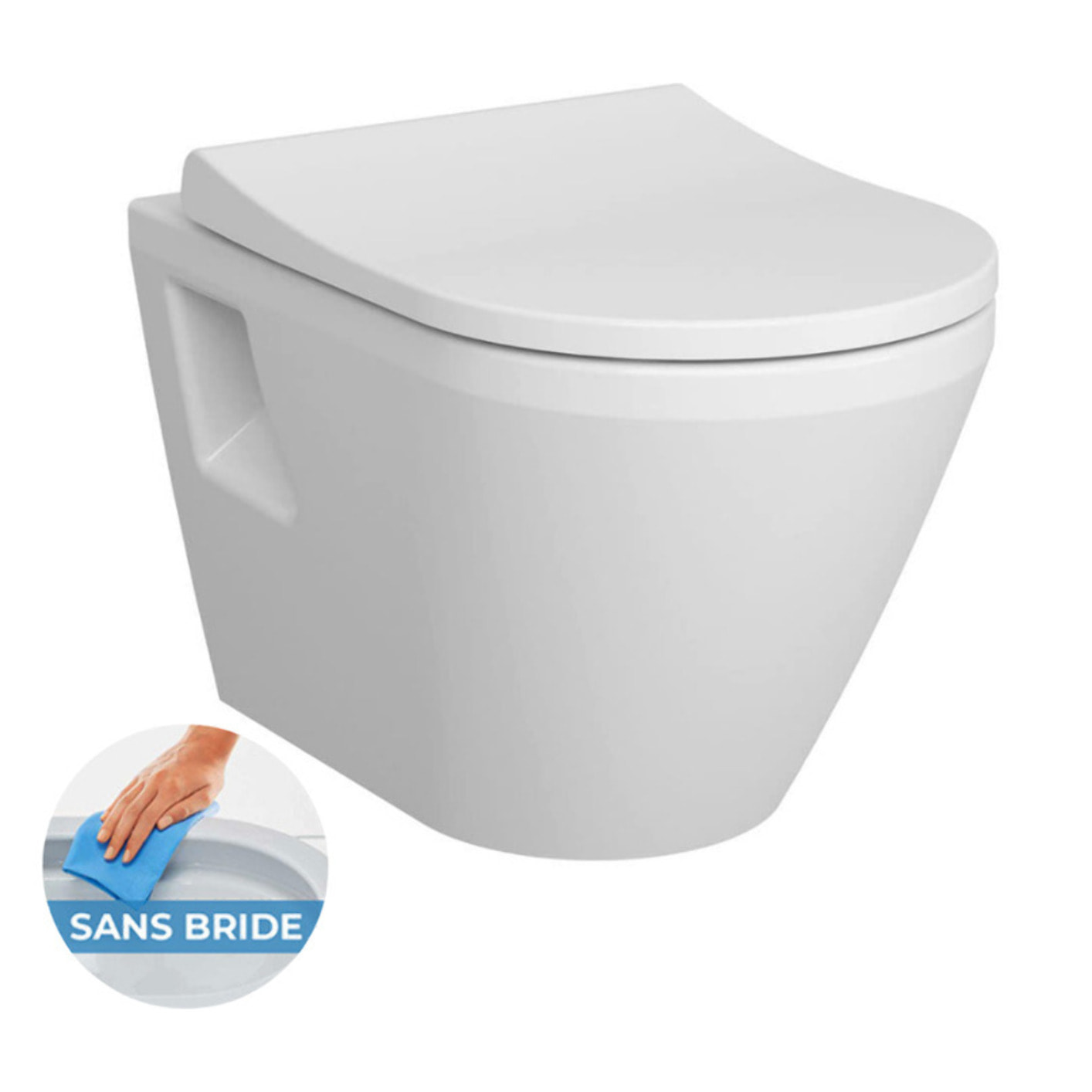 Pack Autoportant Bâti-support Duofix + WC sans bride Vitra Integra + Abattant softclose + Plaque blanche