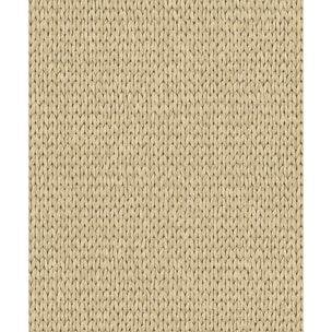 Papier peint effet maille tricot beige doré naturel