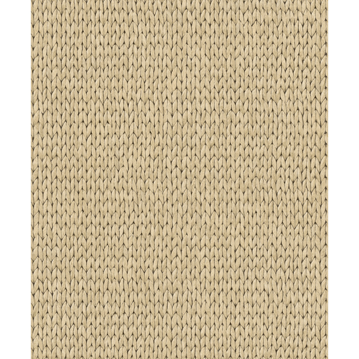 Papier peint effet maille tricot beige doré naturel