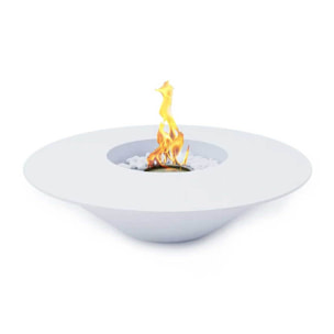 Santorini - Camino a bioetanolo da terra, braciere da giardino Ø 60xH15 cm, colore bianco