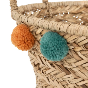 Panier enfant pompons Livi roseau D41cm