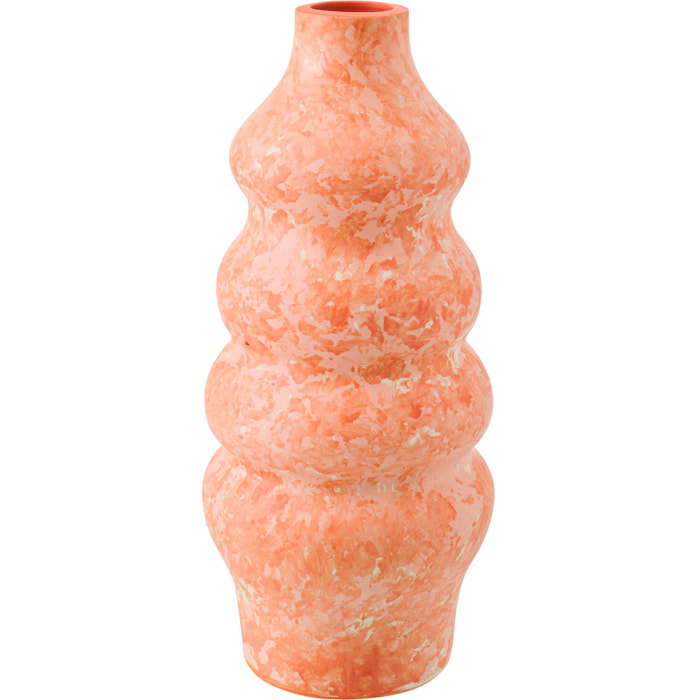 J-Line Vase - céramique - orange/blanc - large