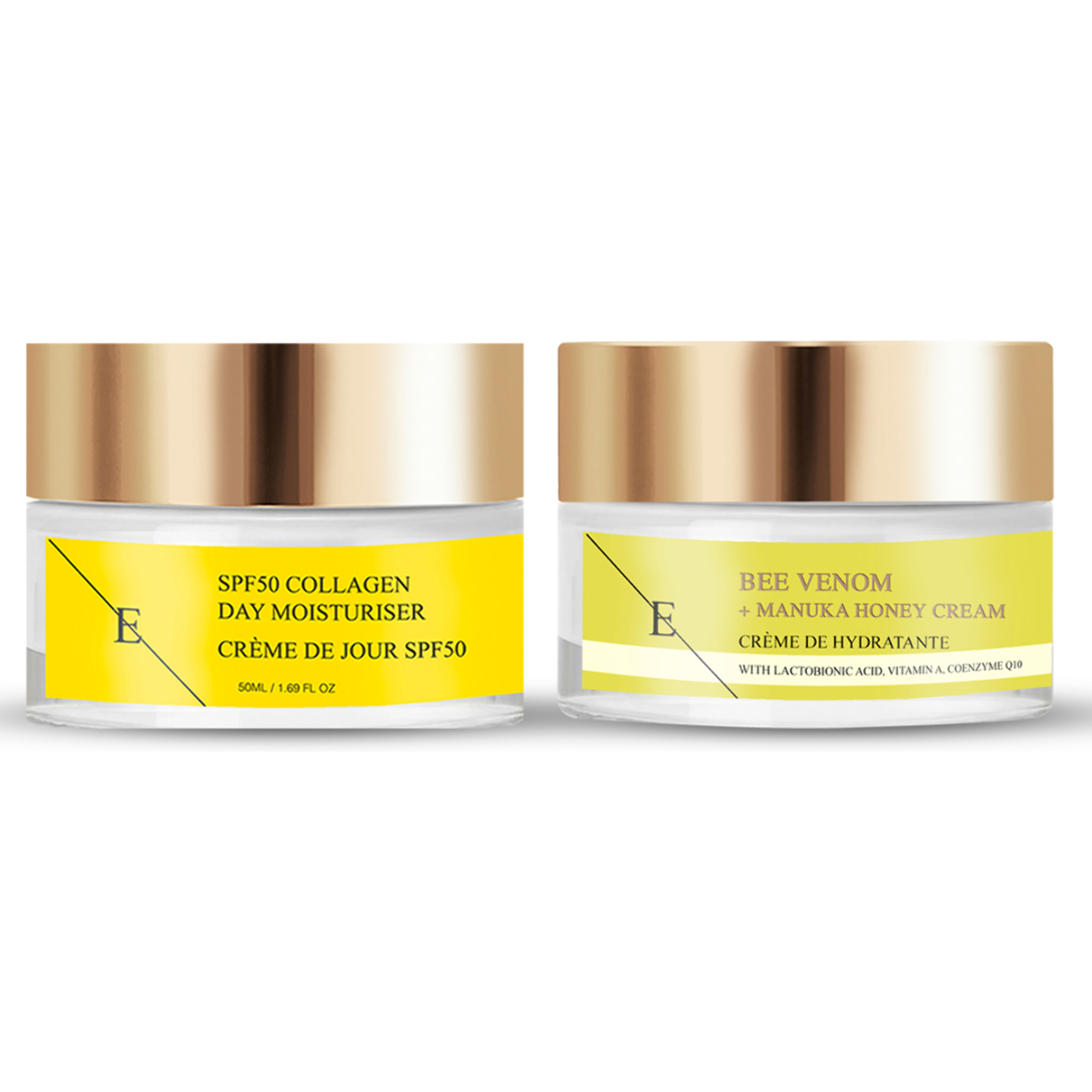 Veneno de abeja + Crema de miel de Manuka + CREMA DE DÍA DE COLÁGENO SPF