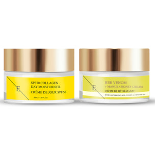 Veneno de abeja + Crema de miel de Manuka + CREMA DE DÍA DE COLÁGENO SPF