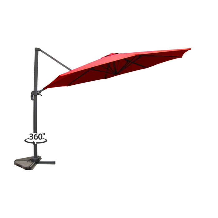 Parasol déporté et rotatif Ø 3,5 m terracotta TARGA