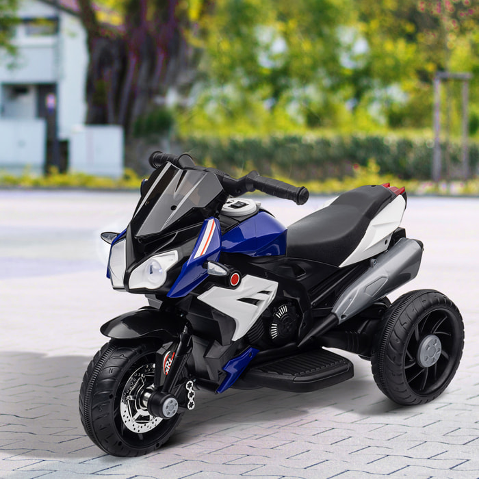 Moto électrique pour enfants 3 roues 6 V 3 Km/h effets lumineux et sonores bleu