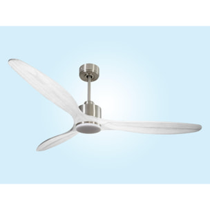Ventilateur de plafond Réversible  Thermostat Dimmable Wifi Moteur à courant continu Toits en pente Télécommande Lumière à trois tons Hypersilence Mémoire