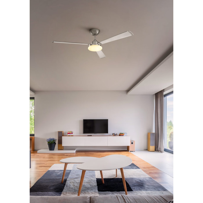 Forlight Ventilador Calima LED 15.9W 3000K Níquel satinado Blanco 551lm