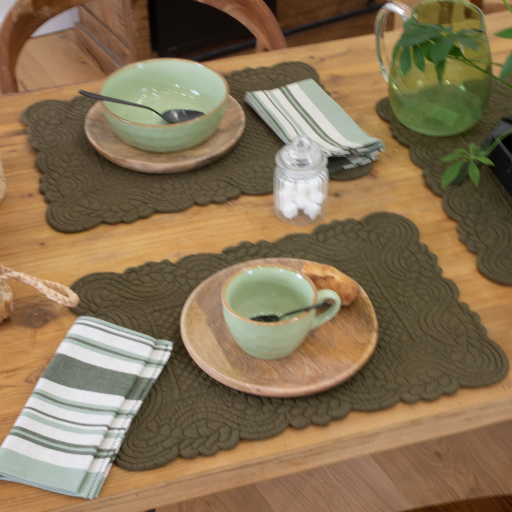 Set de table morphée miel - Kaki