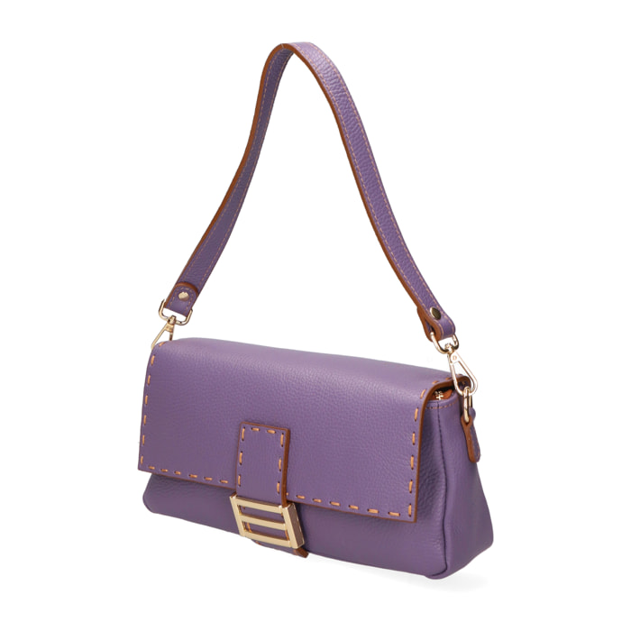 Borsa a spalla da Donna Wally in Vera Pelle Made in Italy 29x13x9 cm