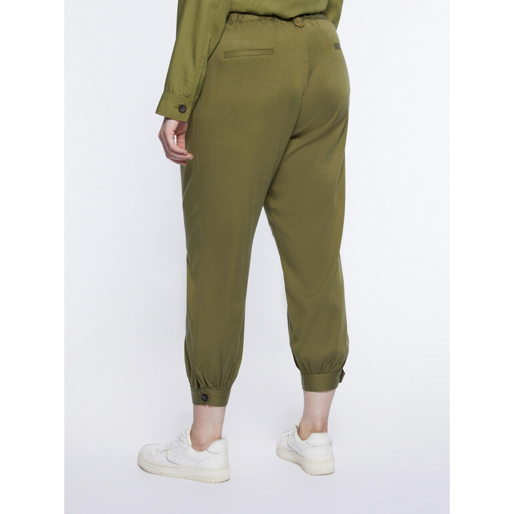 Fiorella Rubino - Pantaloni cropped in lyocell - Verde