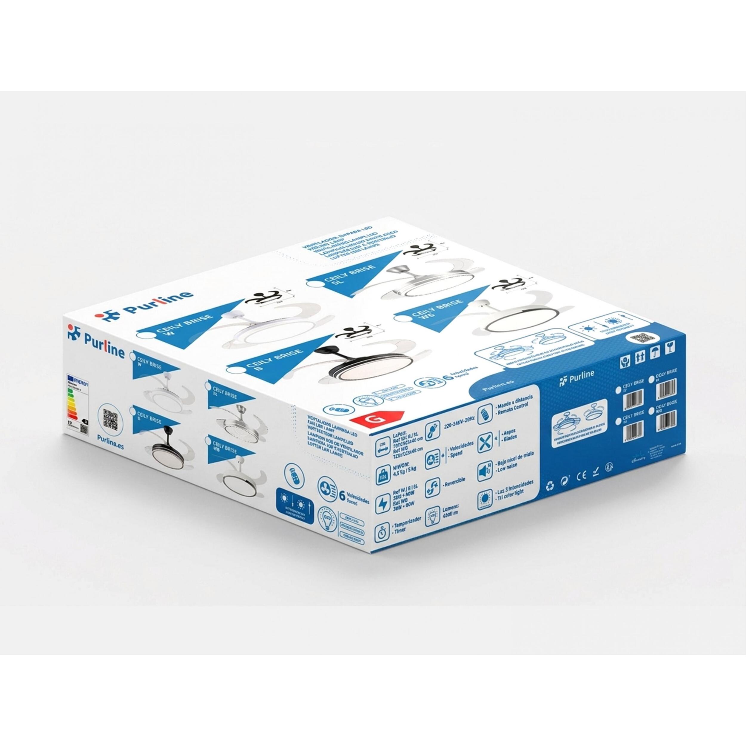 Ventilateur de plafond rétractable avec lumière LED et minuterie