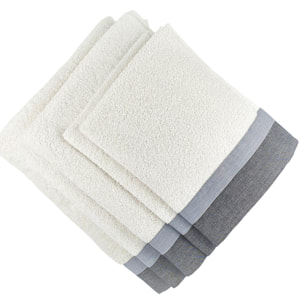 Set Spugna VARAZZE 5 Pezzi: 2 Viso+2 Ospite + 1 Telo Bagno - 450 gr/m² - 100% Puro Cotone