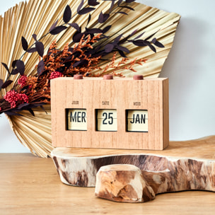 Calendrier Flip Flap Deco Effet Bois